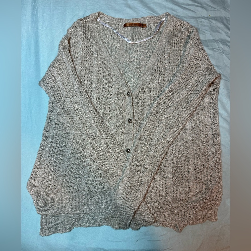Belldini Women's Tan Cardigan Sweater